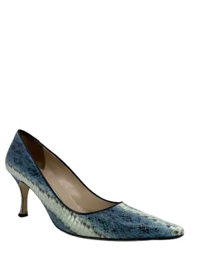 Manolo Blahnik Newcio Snakeskin Pumps Size 9.5