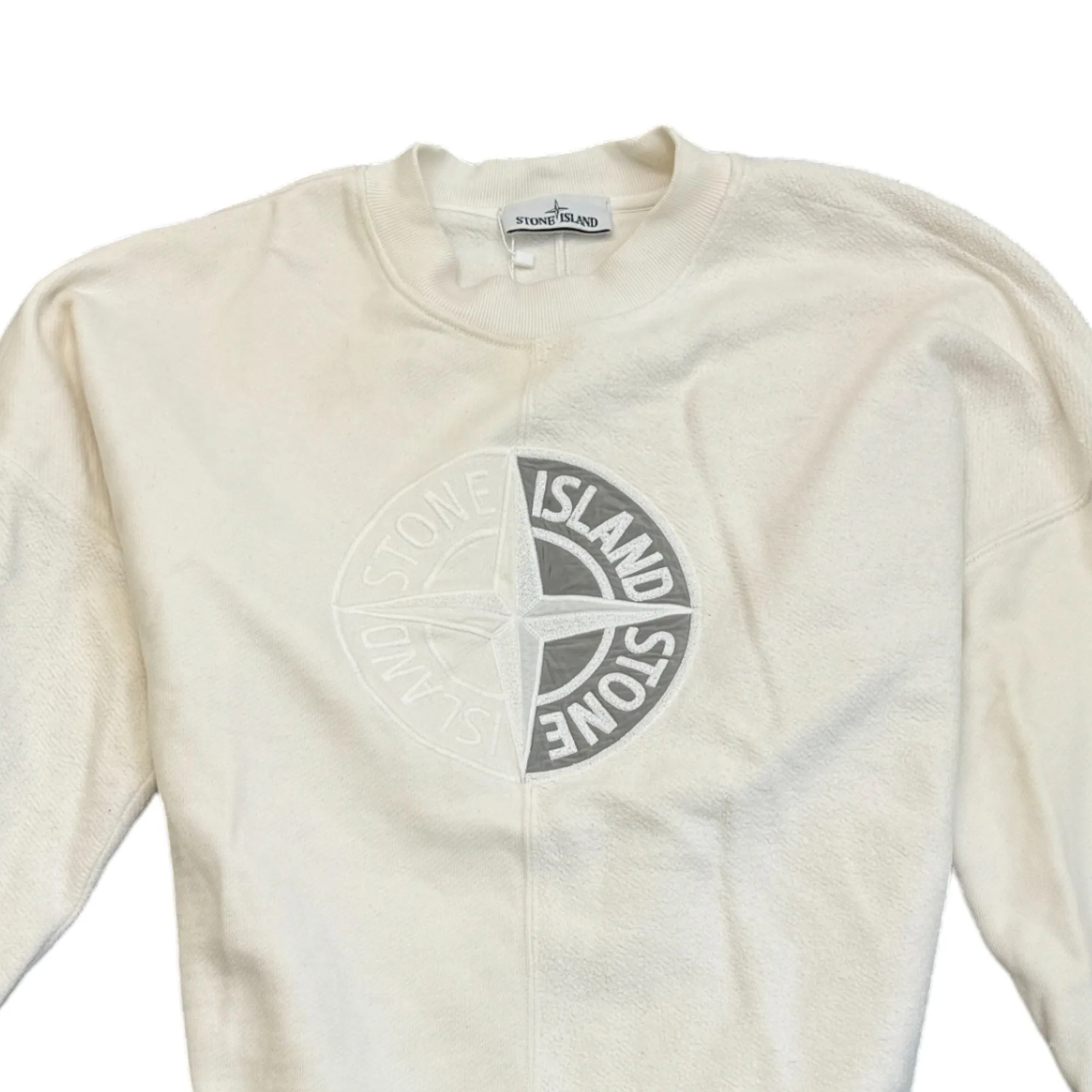 Men's Embroidered Logo Sweatshirt White Size M