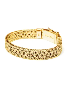 Men's Gold Braided Chain Bracelet