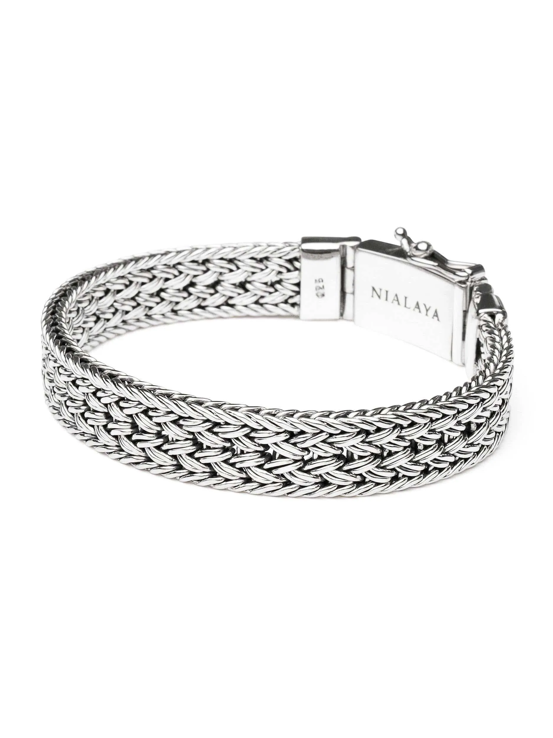 Men's Silver Braided Chain Bracelet