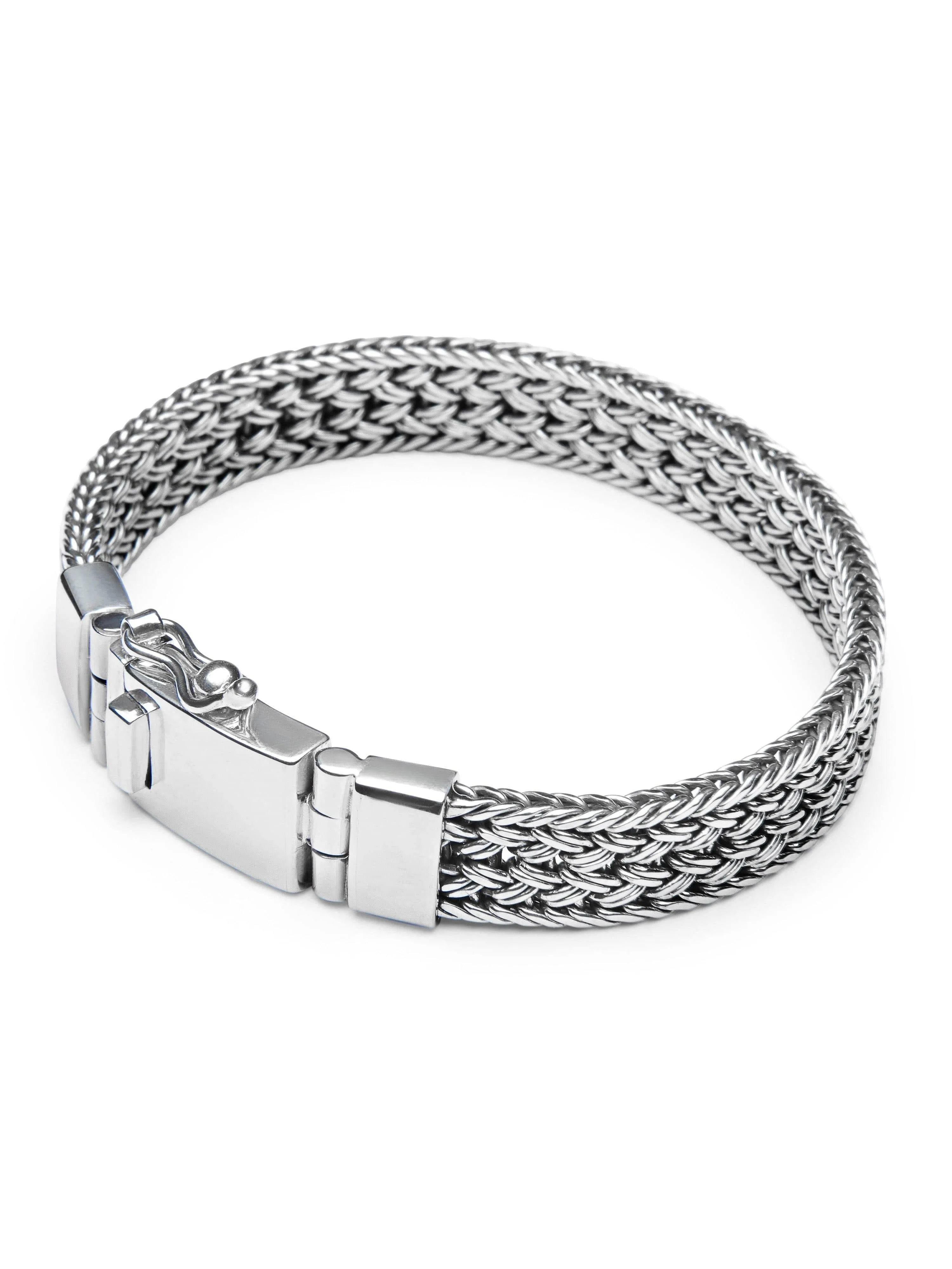 Men's Silver Braided Chain Bracelet