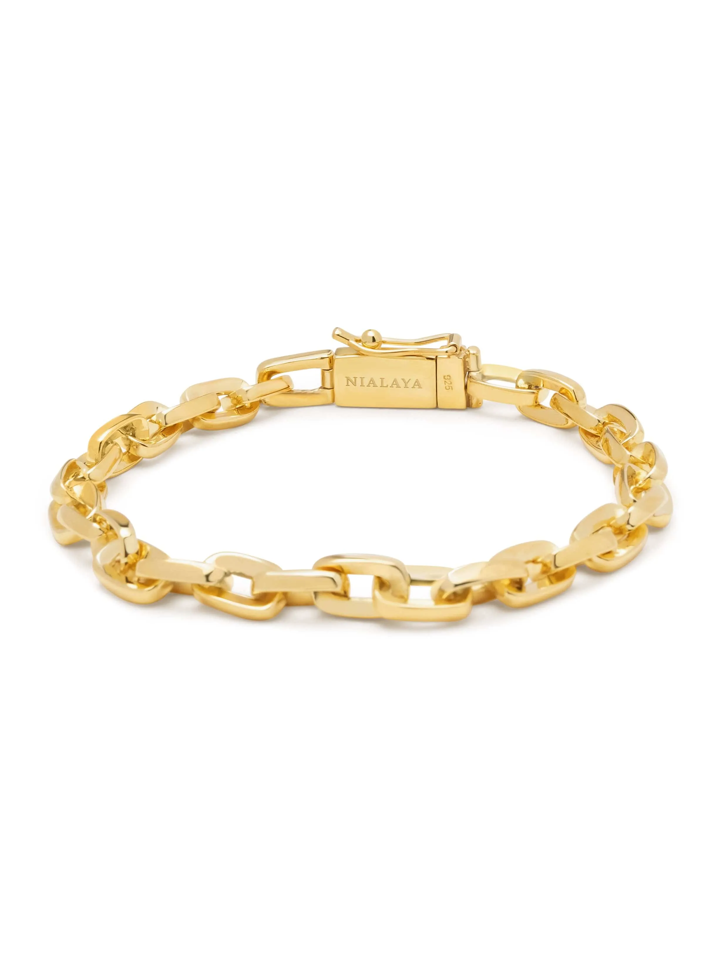 Men's Thin Gold Link Bracelet