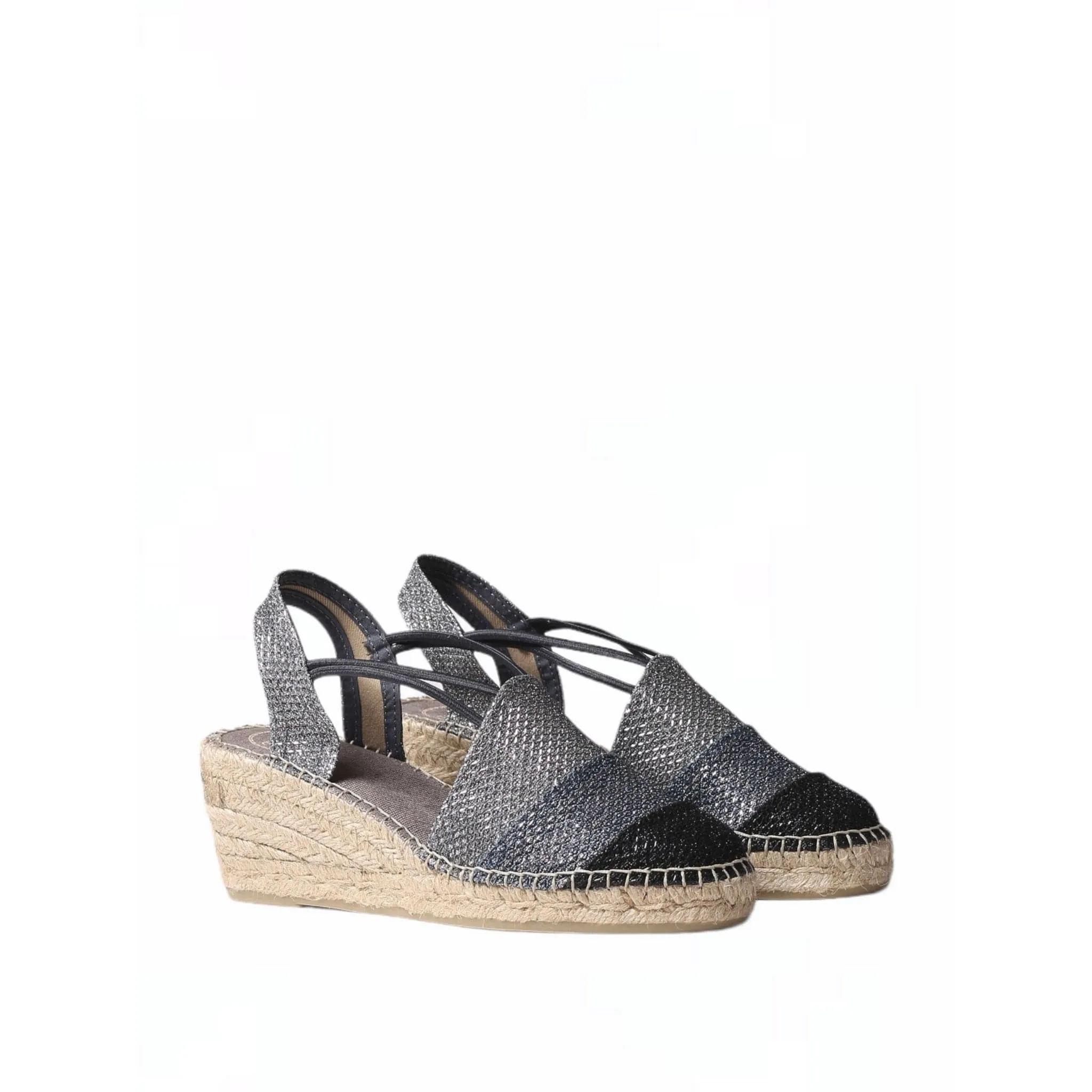 Patchwork Shimmery Wedge Espadrille for Women - Tours-S