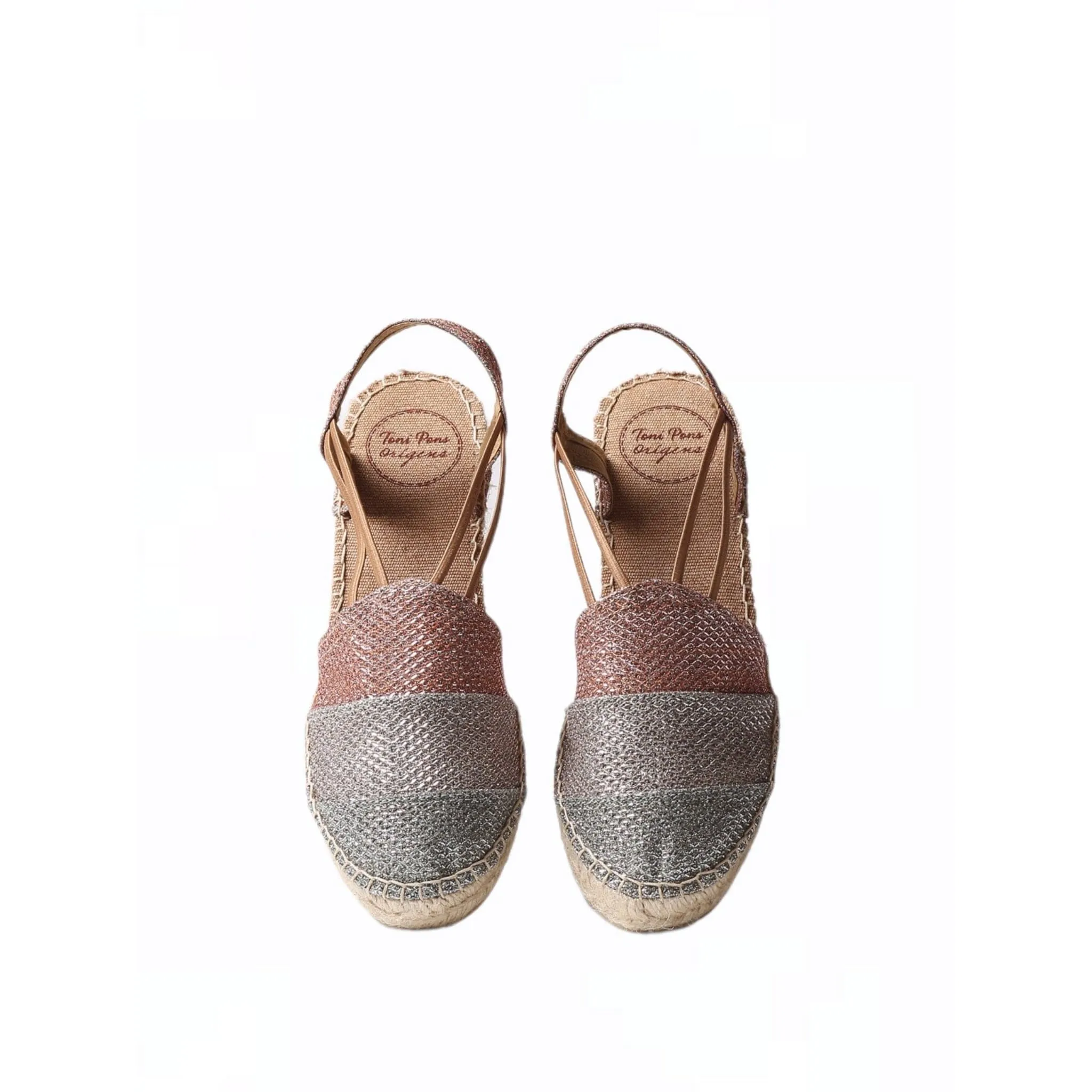 Patchwork Shimmery Wedge Espadrille for Women - Tours-S