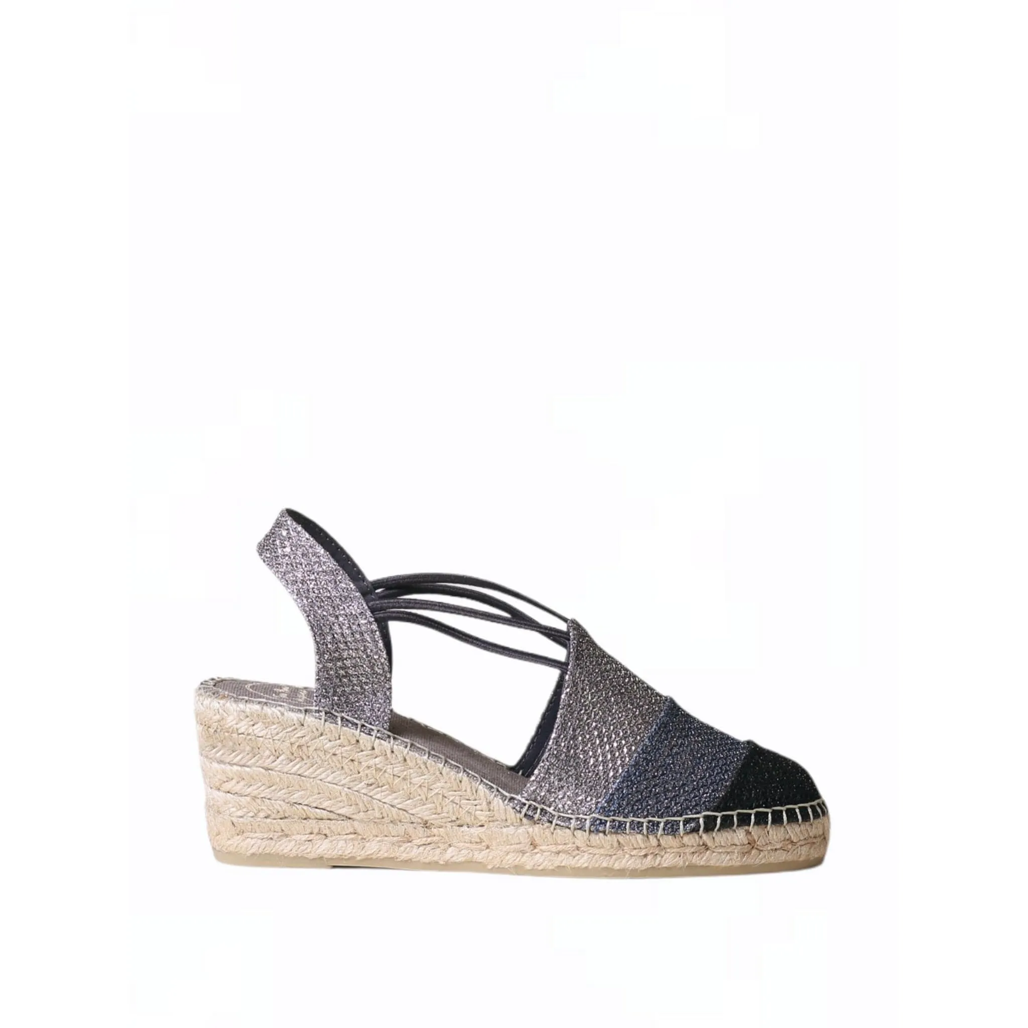 Patchwork Shimmery Wedge Espadrille for Women - Tours-S