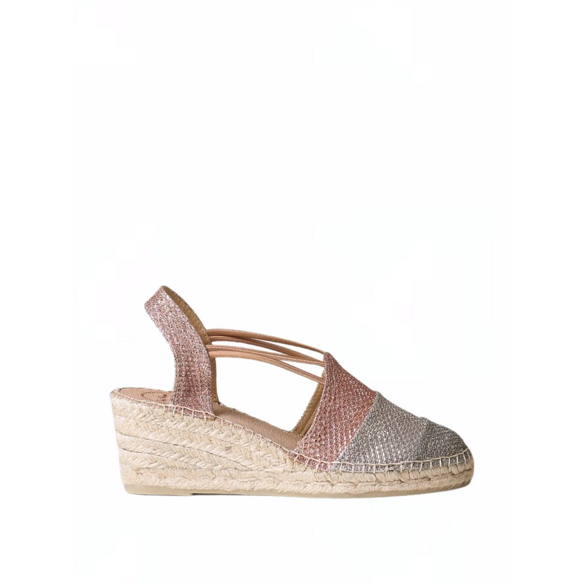 Patchwork Shimmery Wedge Espadrille for Women - Tours-S