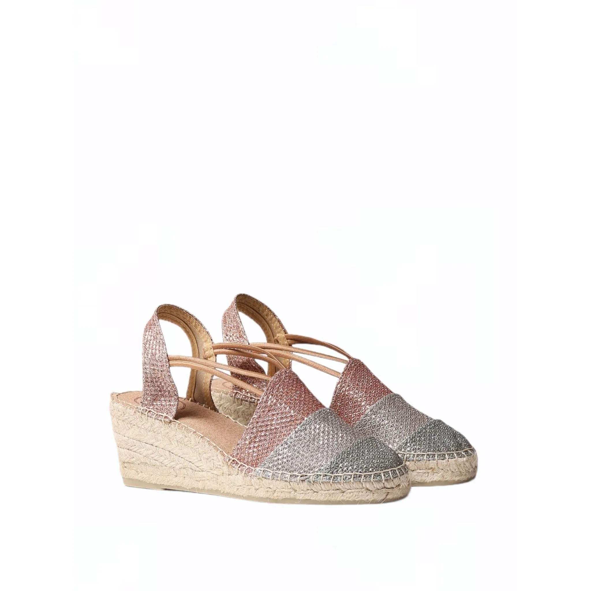 Patchwork Shimmery Wedge Espadrille for Women - Tours-S