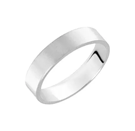 PLATINUM 2MM FLAT WEDDING BAND SZ 5.5