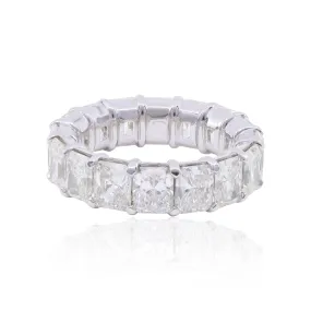 PLATINUM RADIANT-CUT DIAMOND ETERNITY BAND 8.24CTW