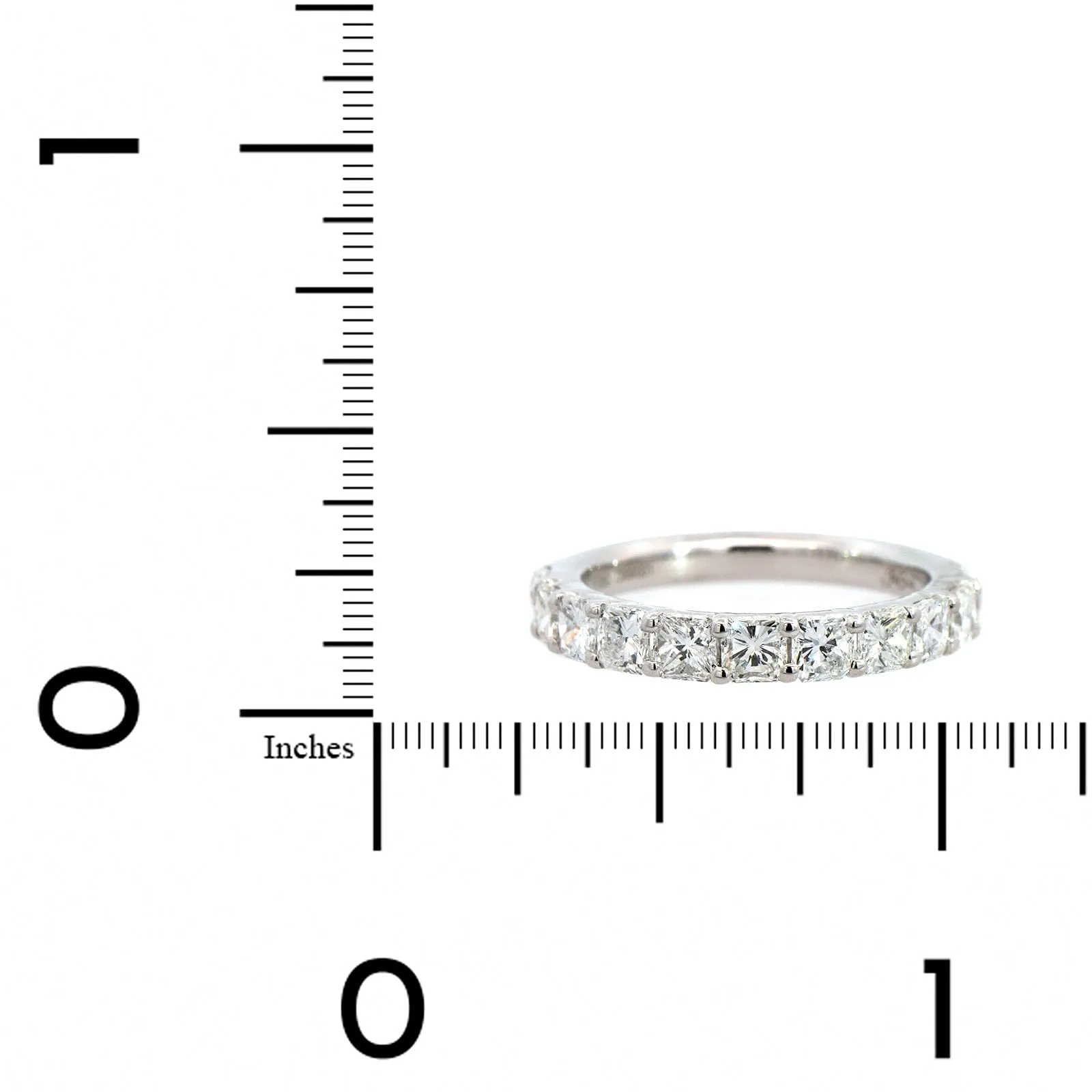 Platinum Shared Prong Radiant Cut Diamond Band