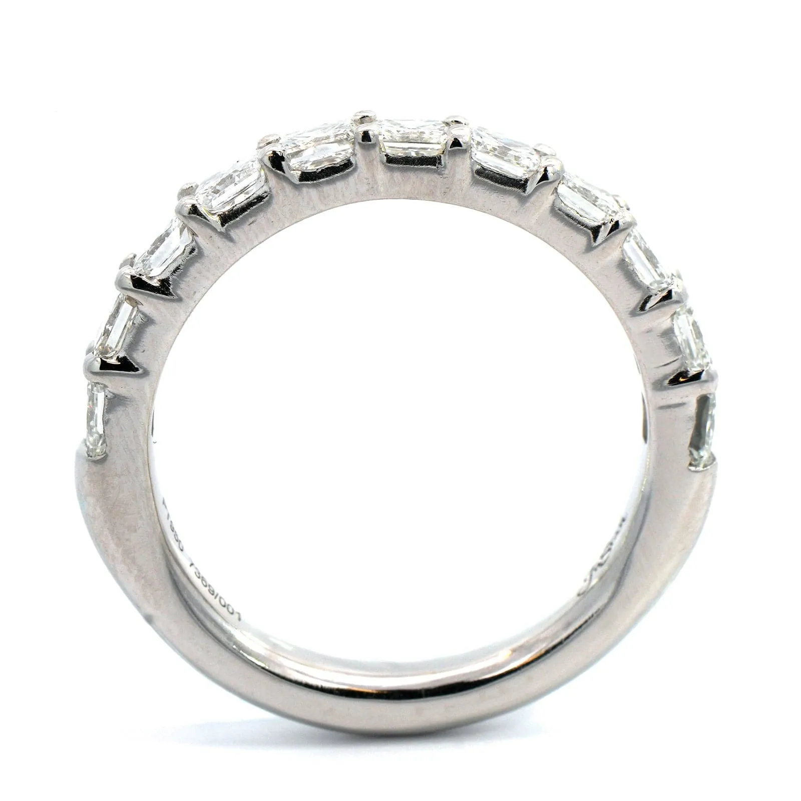 Platinum Shared Prong Radiant Cut Diamond Band