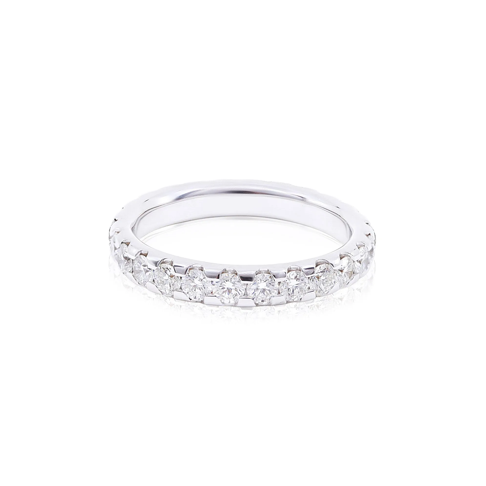 PLATINUM SPLIT PRONG DIAMOND ETERNITY BAND 1.99CTW