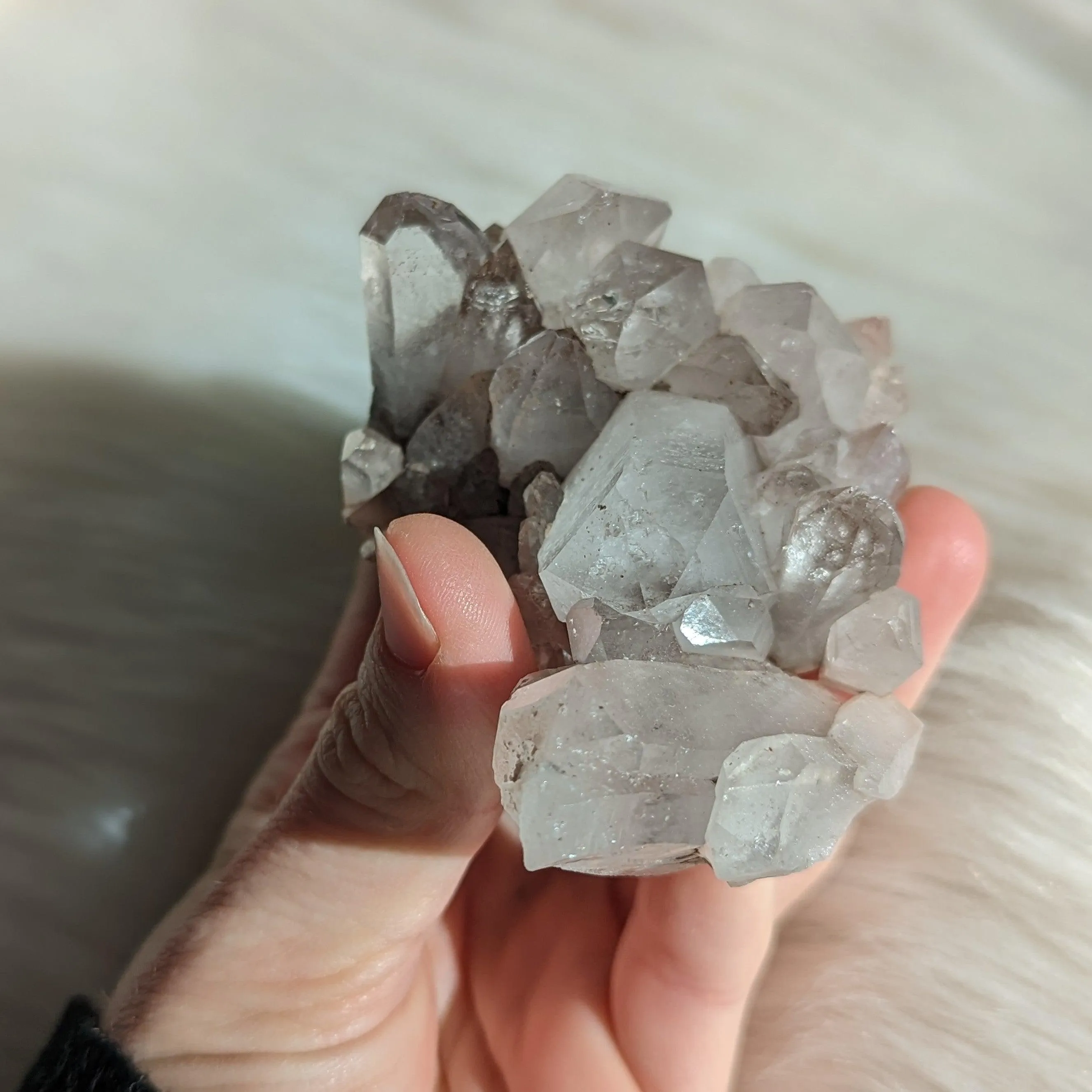 Quartz Cluster with an AMAZING Rainbow inclusion!