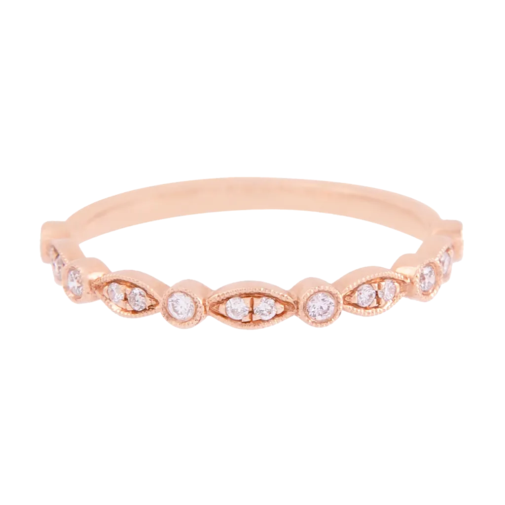 Rose Gold Marquise and Round Diamond Band