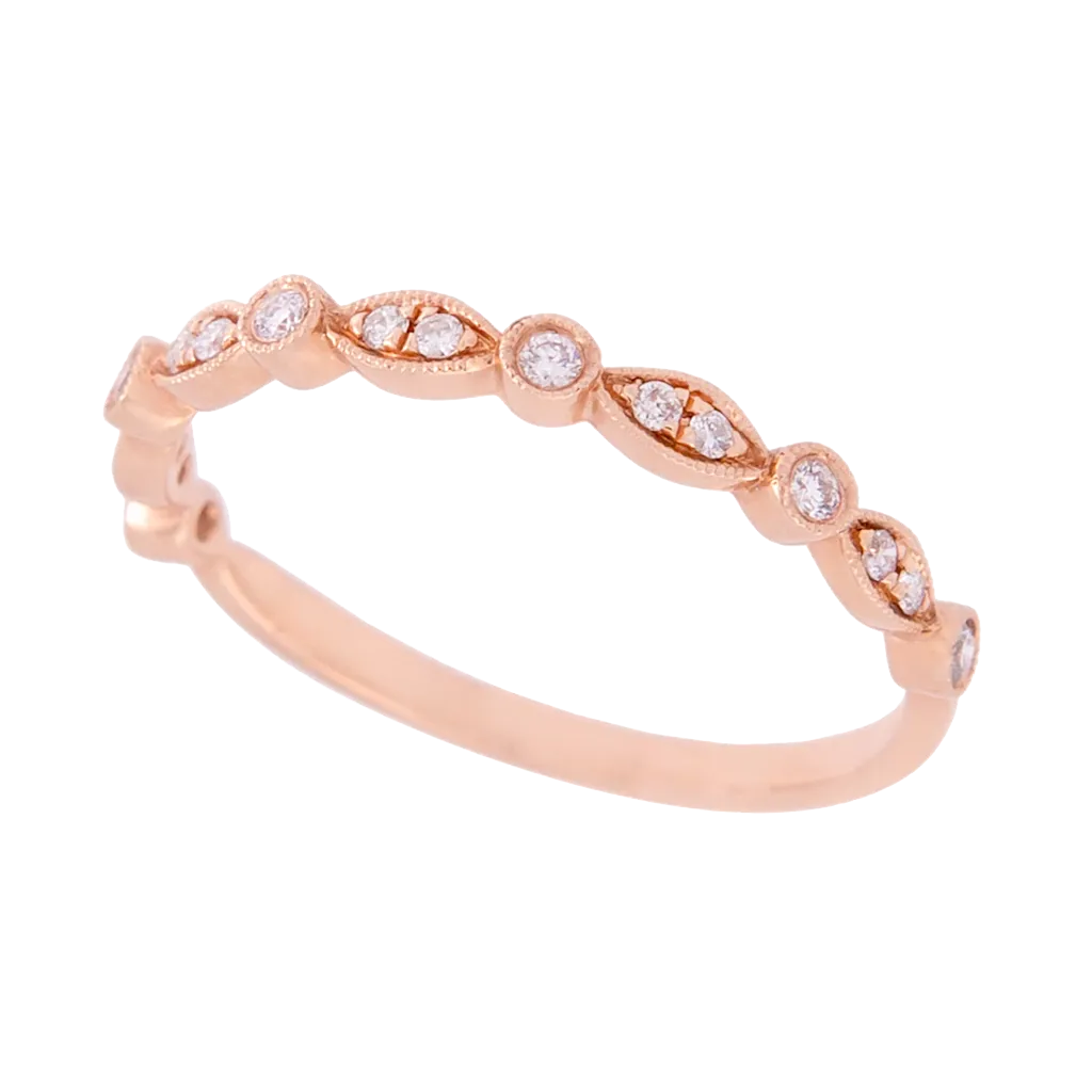 Rose Gold Marquise and Round Diamond Band