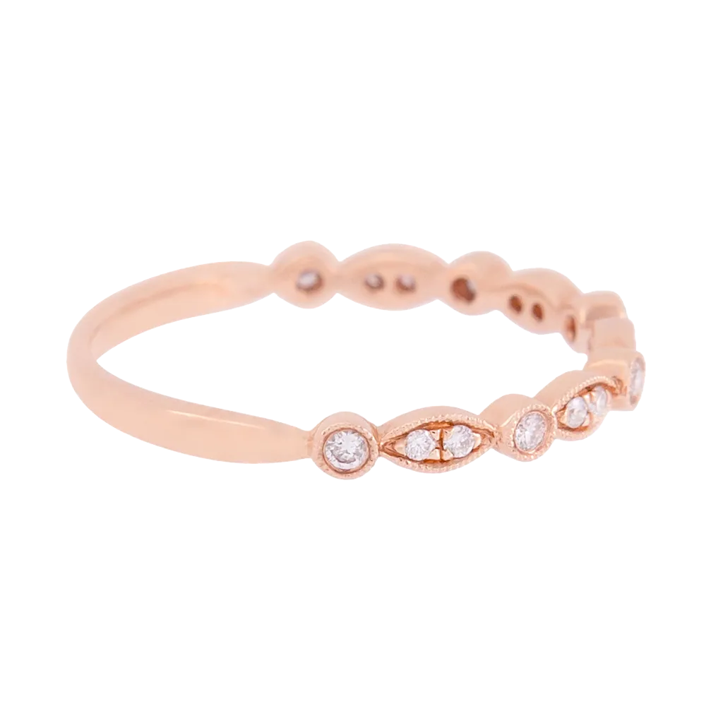 Rose Gold Marquise and Round Diamond Band