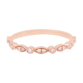 Rose Gold Marquise and Round Diamond Band