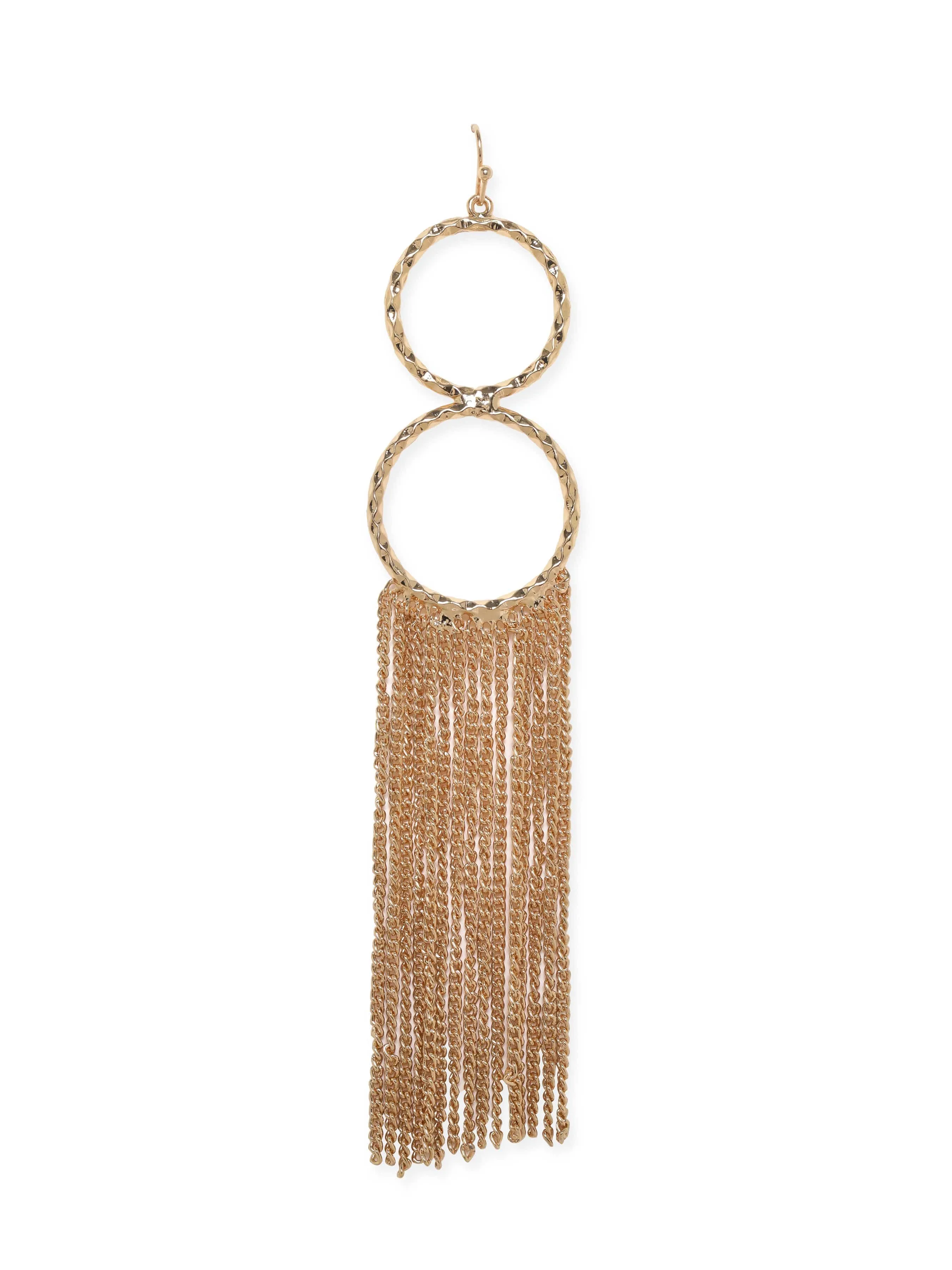 Rubans Voguish 18K Gold plated Textured Wired Tassle Statement Earring