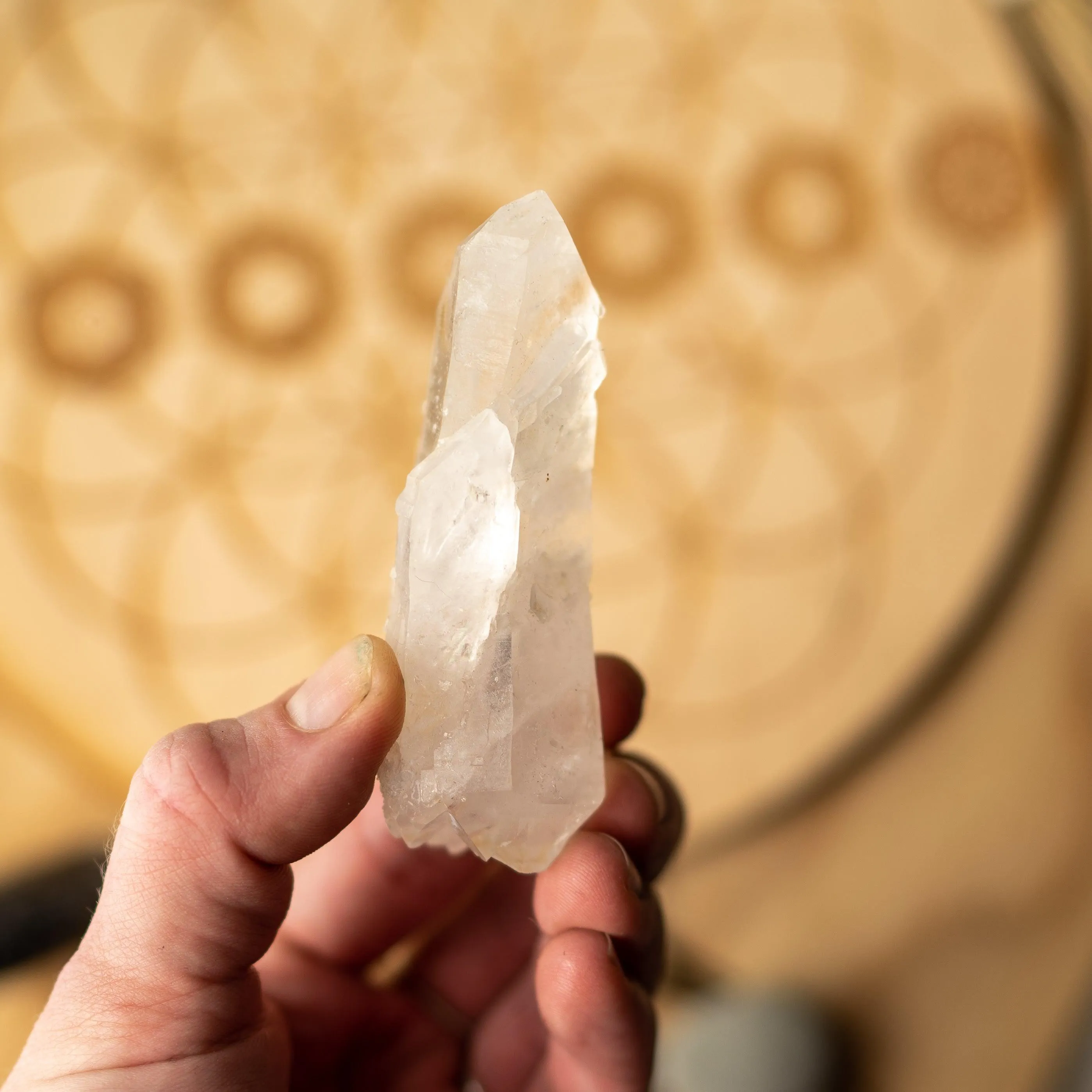 Self Healed, Elestial Natural Double Terminated Clear Quartz Specimen from Brazil~ Unique Wand Shape