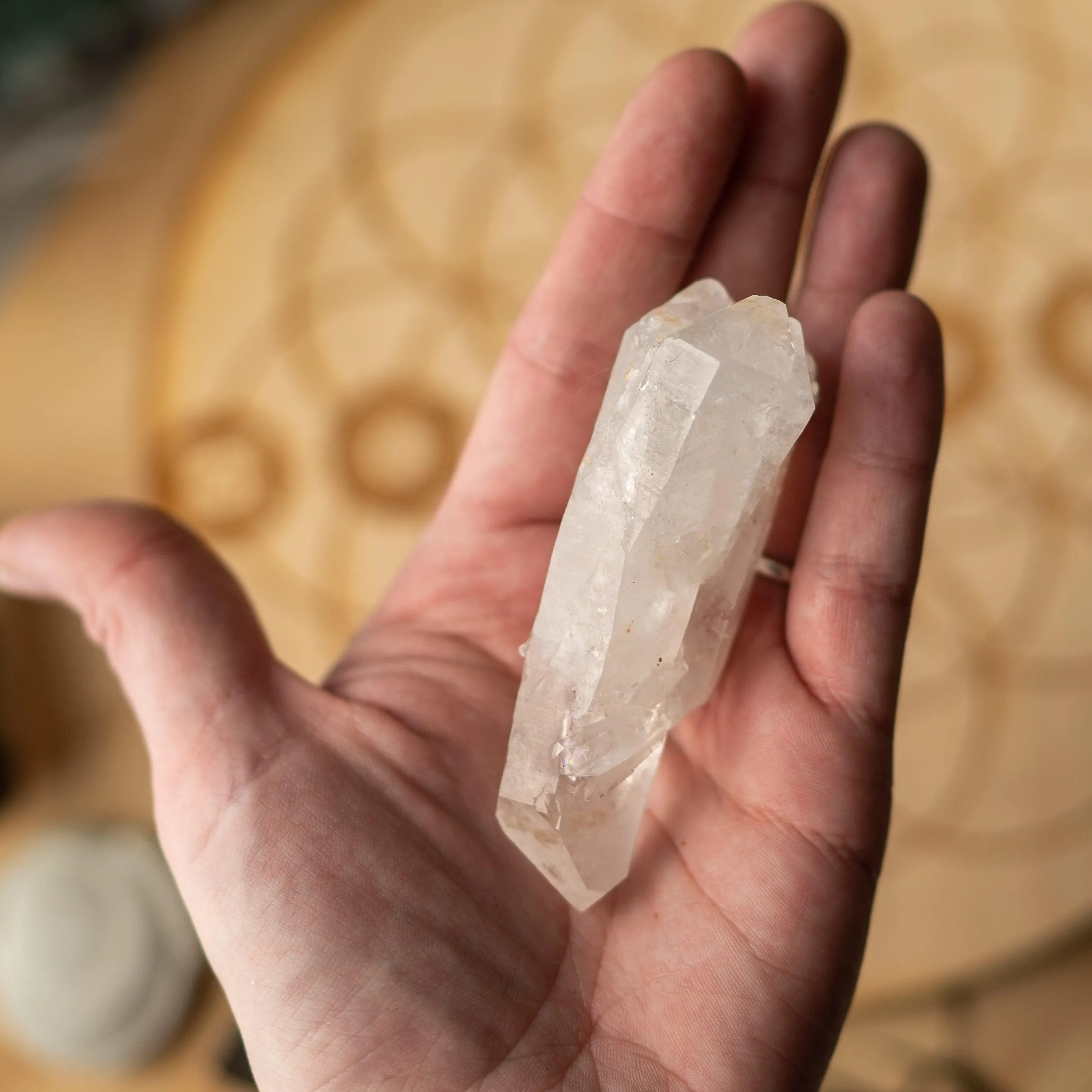 Self Healed, Elestial Natural Double Terminated Clear Quartz Specimen from Brazil~ Unique Wand Shape