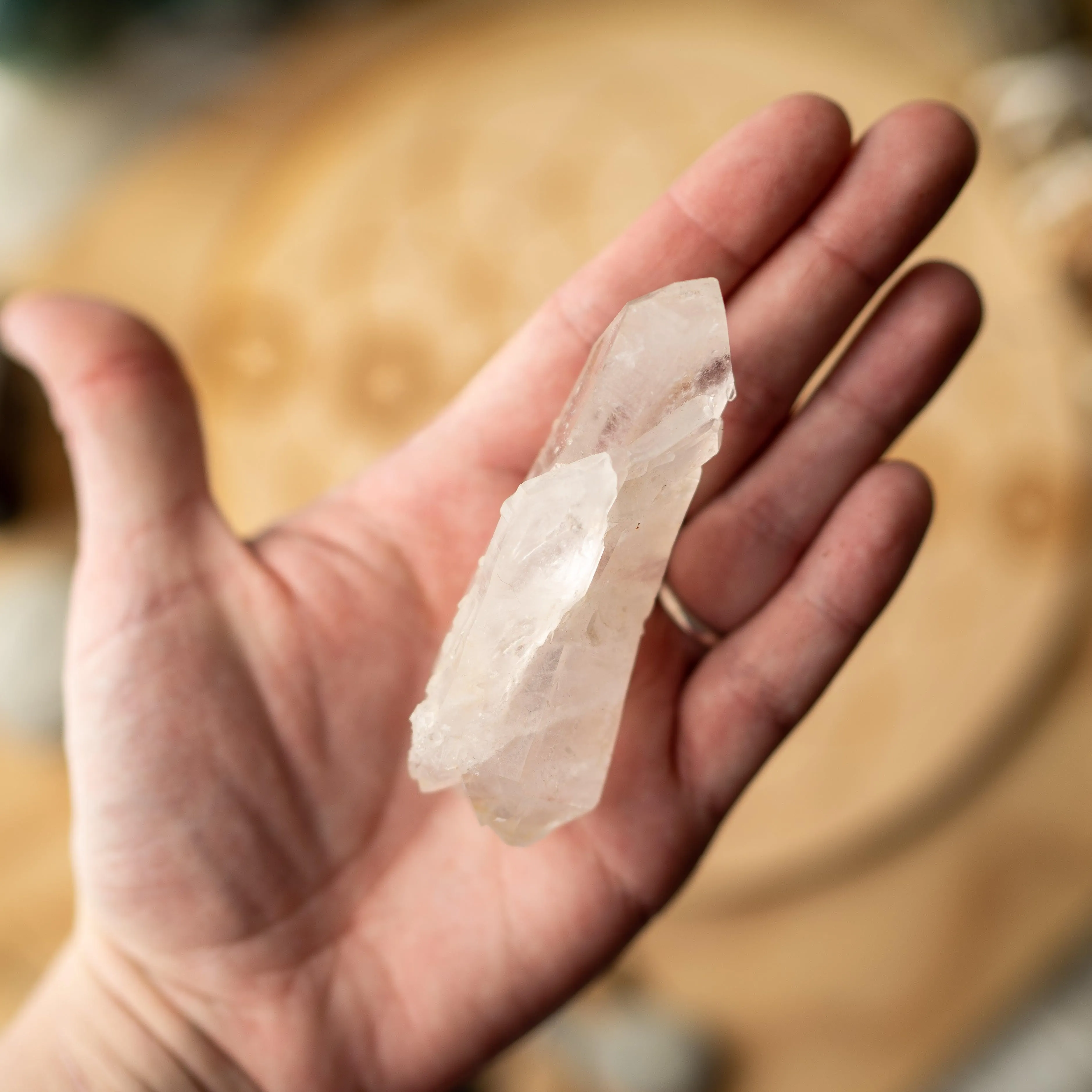 Self Healed, Elestial Natural Double Terminated Clear Quartz Specimen from Brazil~ Unique Wand Shape