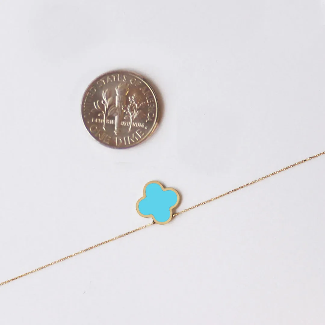 Small Turquoise Single Clover Necklace