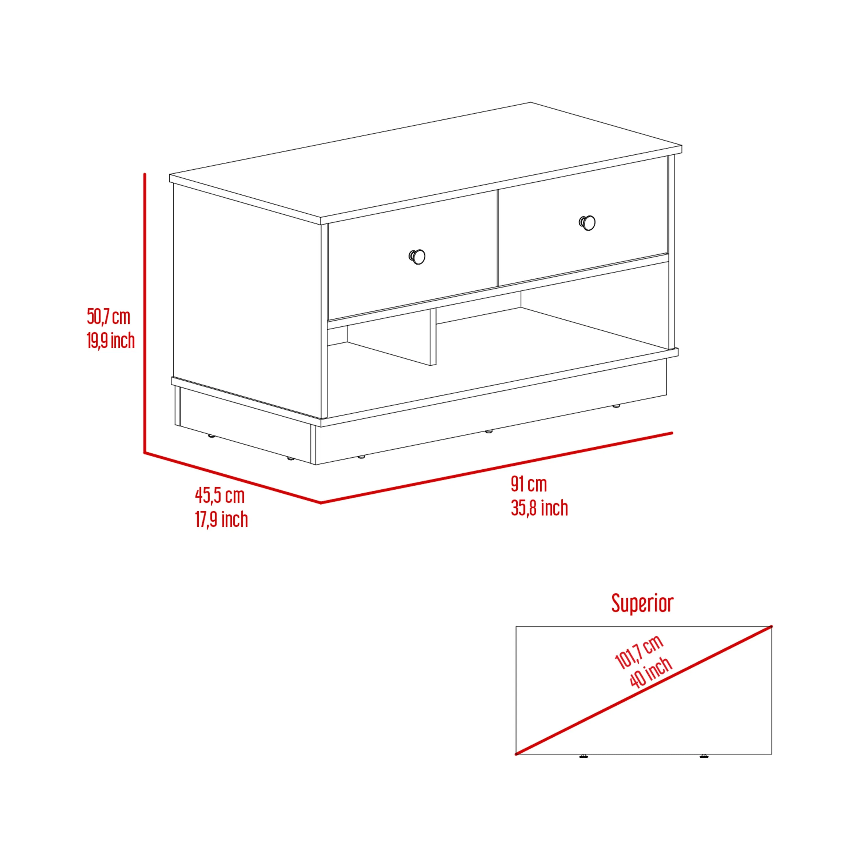 Storage Bench Beji Lower Shelf Two Drawers Light Oak