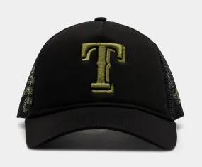 Texas Rangers Alpha Industries Snapback Mens Hat (Black/Gold)