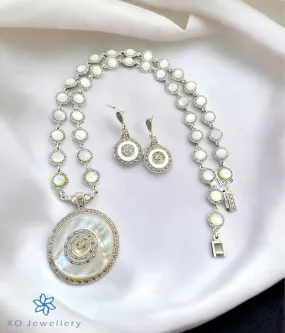 The Circle Silver Marcasite Necklace & Earrings