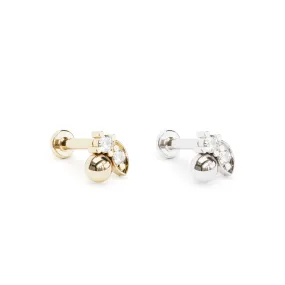 Unique 14K Gold Diamond Stud