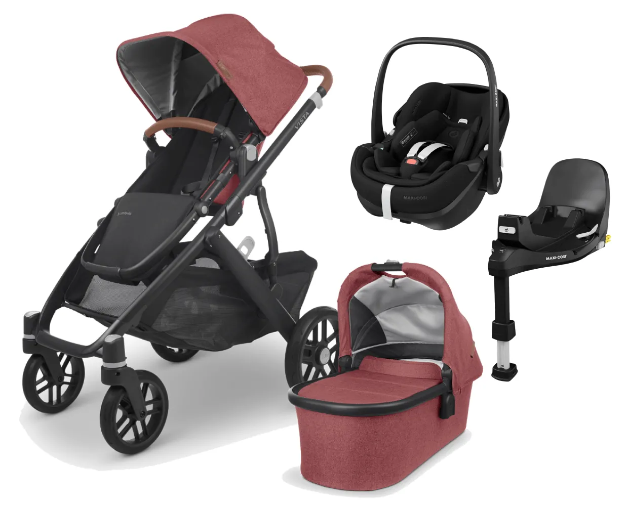 UPPAbaby Vista V2 with Pebble 360 PRO Car Seat and Base - Lucy