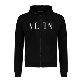 VALENTINO VLTN Zip Hooded Sweatshirt Black