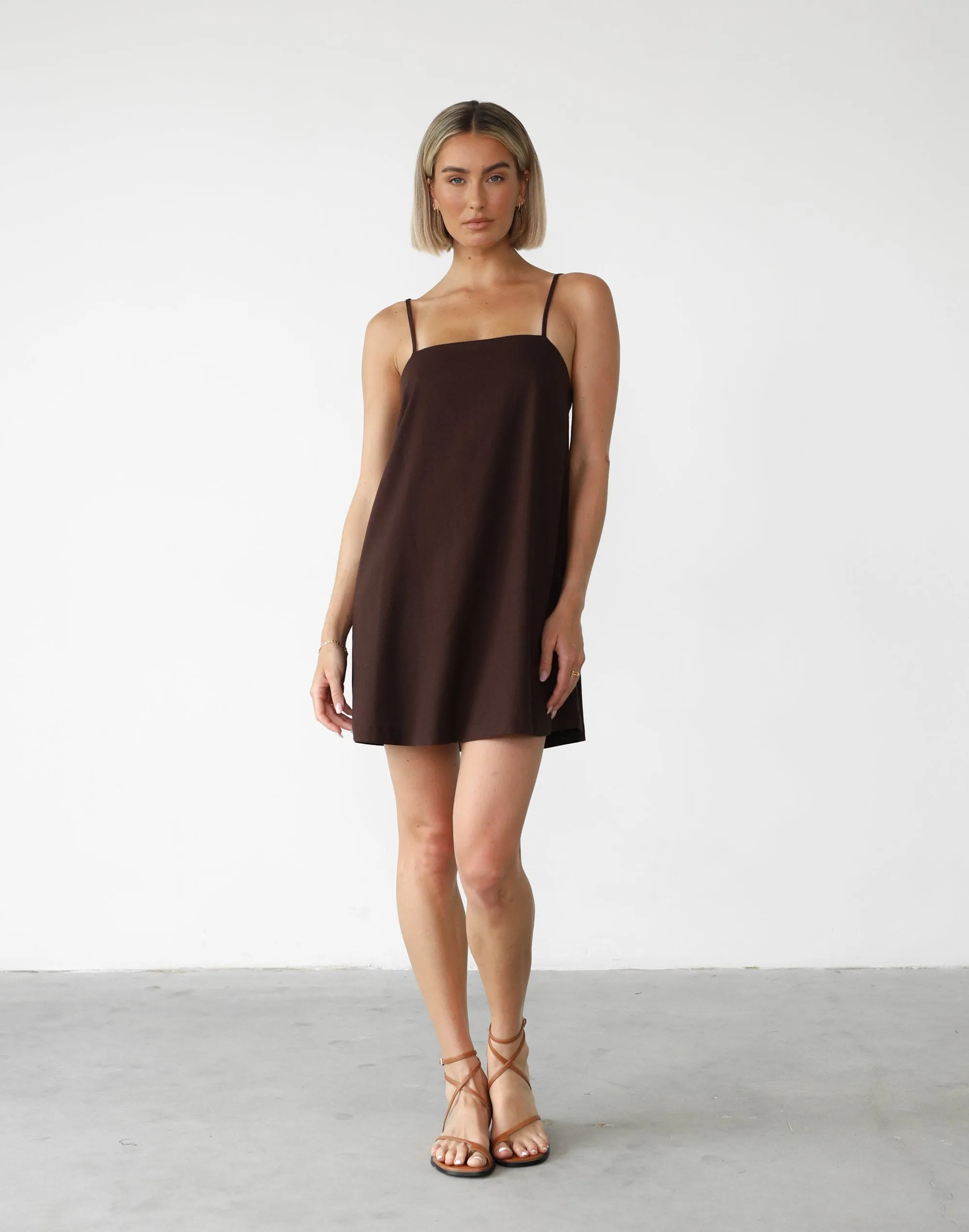 Valerie Mini Dress (Chocolate)