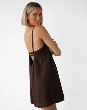 Valerie Mini Dress (Chocolate)