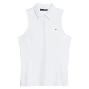 Womens Dena Sleeveless TX Jersey Polo White - SS24