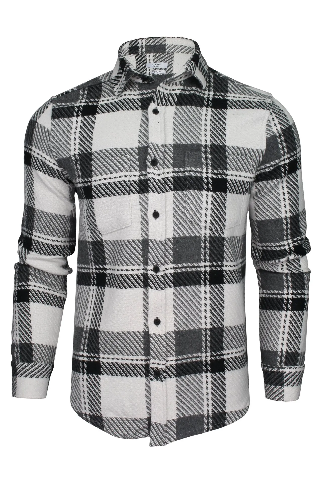 Xact Mens Heavy Flannel Plaid Check Lumberjack Over Shirt  Long Sleeved