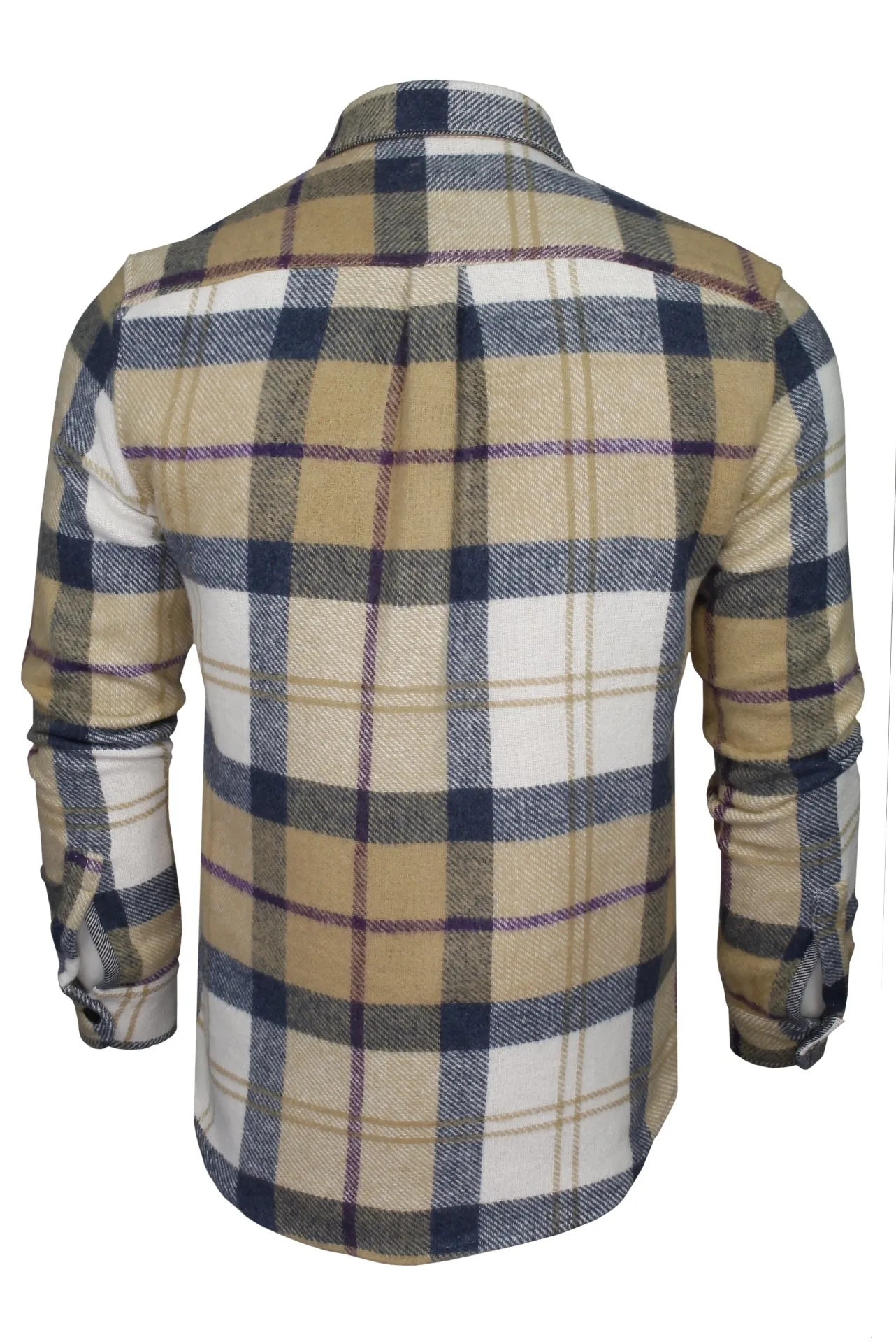 Xact Mens Heavy Flannel Plaid Check Lumberjack Over Shirt  Long Sleeved